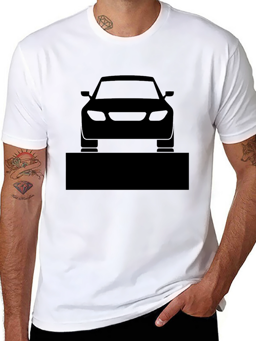 Mens Black Car Graphic T-Shirt