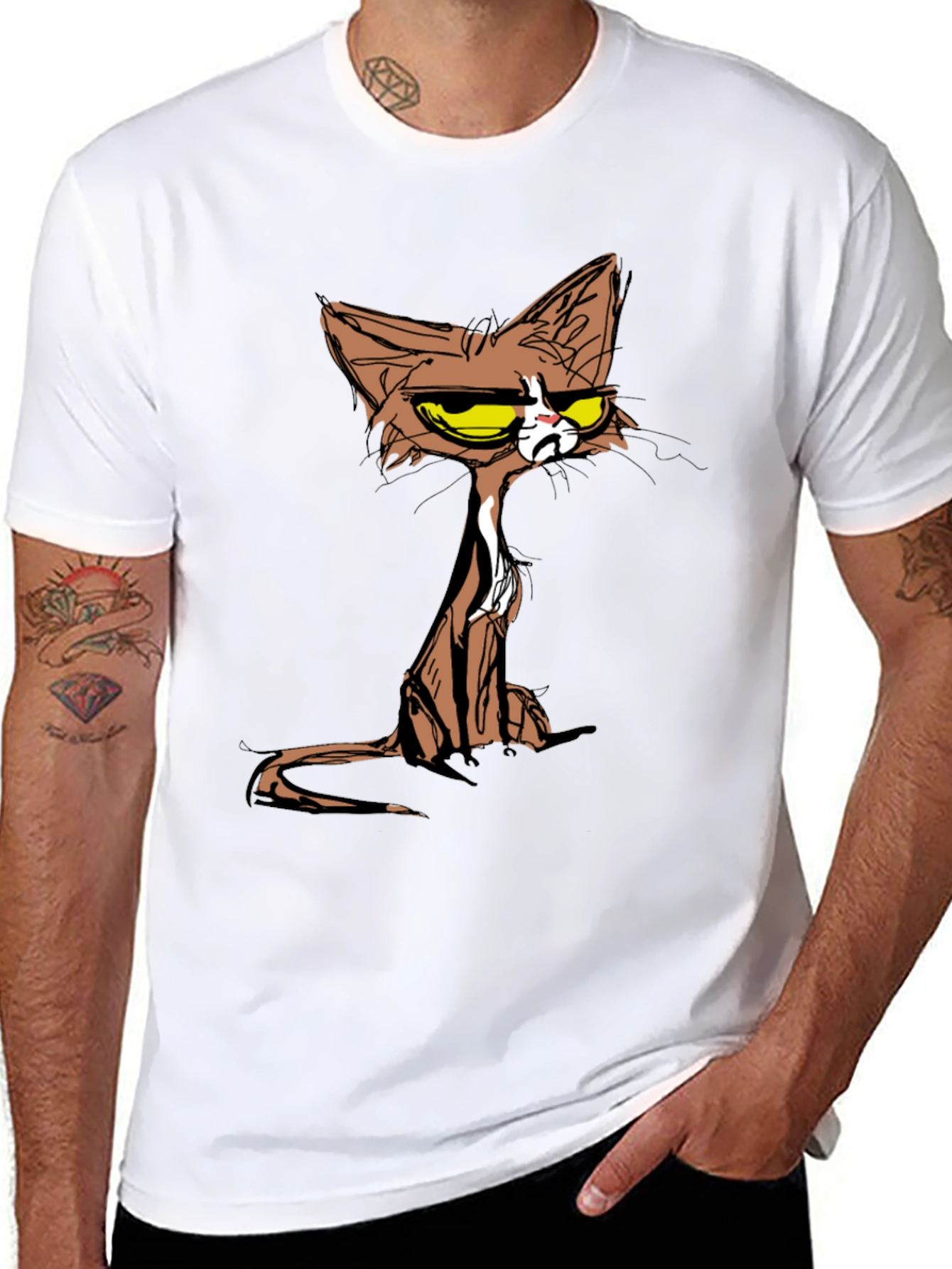 Grumpy Cat T-Shirt - Cartoon Style Tee