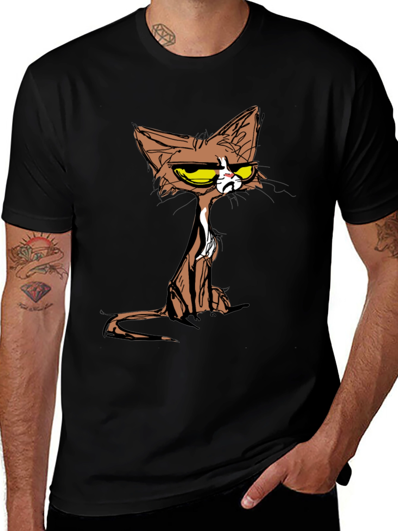 Grumpy Cat T-Shirt - Cartoon Style Tee