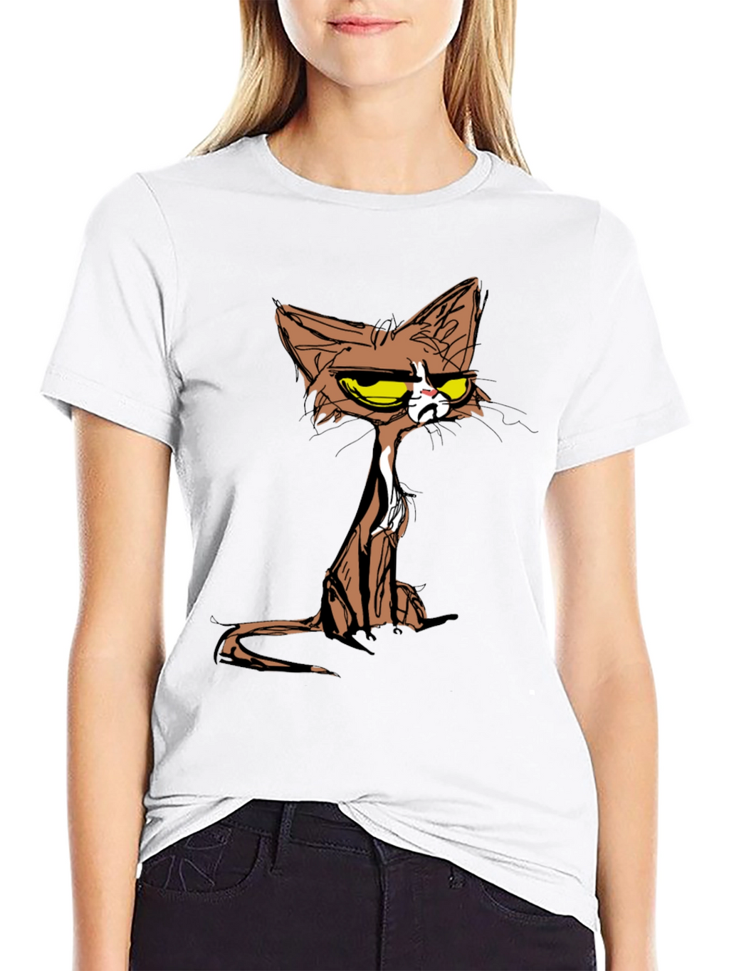 Grumpy Cat T-Shirt - Cartoon Style Tee