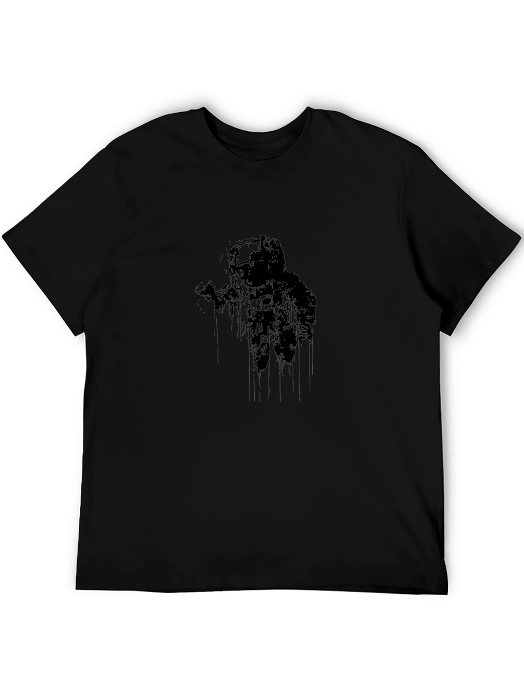 Astronaut Graphic Print Black T-Shirt