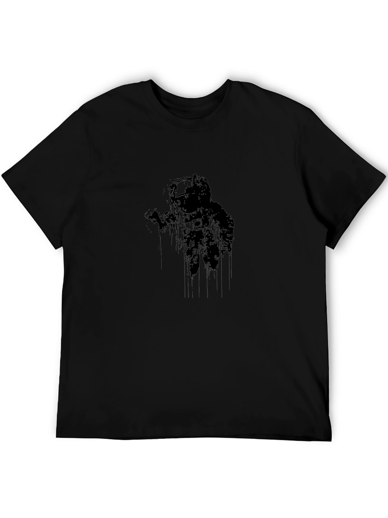 Astronaut Graphic Print Black T-Shirt