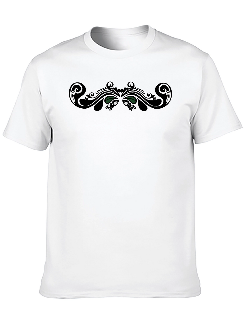 Stylish Black Tee with Ornamental Design