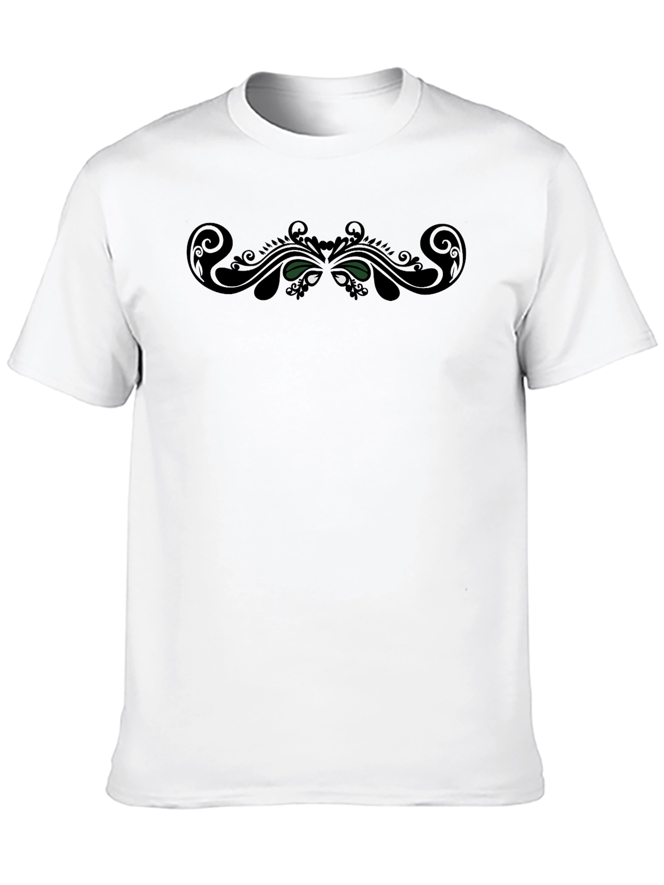 Stylish Black Tee with Ornamental Design