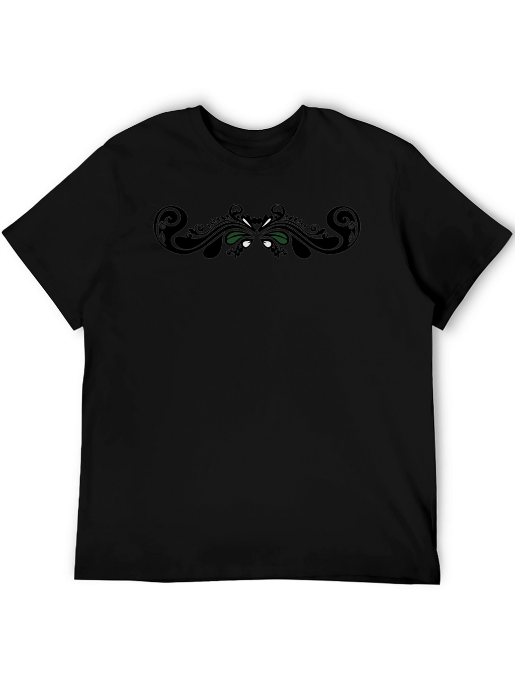 Stylish Black Tee with Ornamental Design
