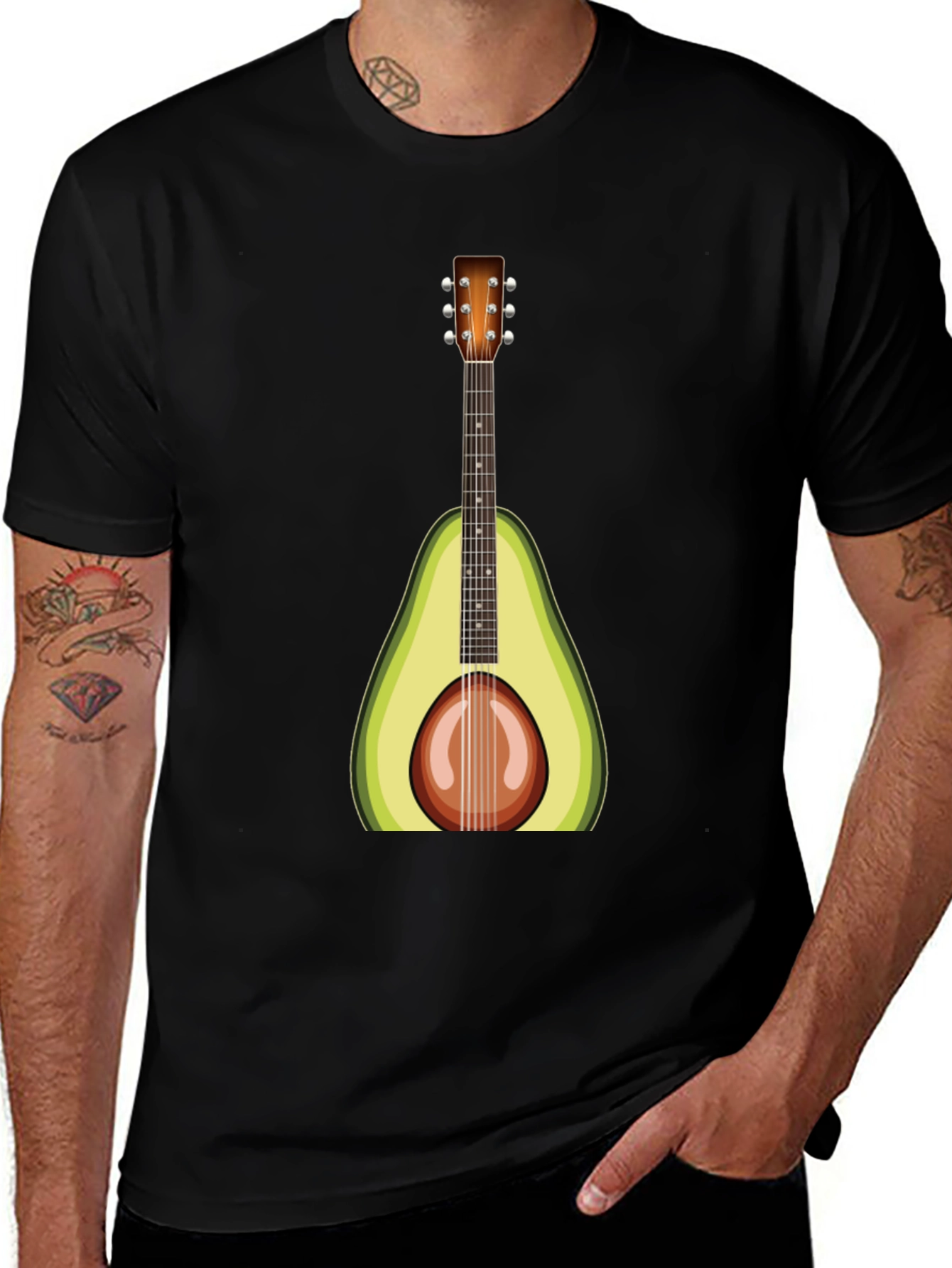 Avocado Guitar T-Shirt: Unique Music Lover Tee