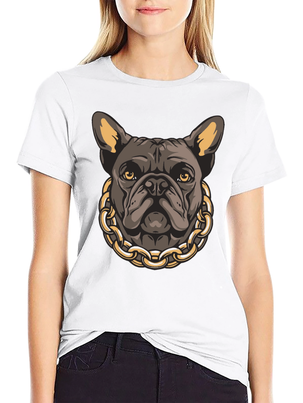 Bulldog Chain Graphic T-Shirt