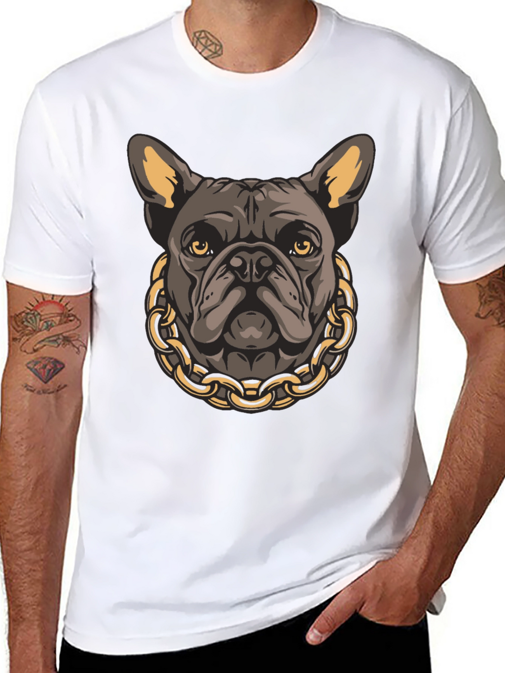 Bulldog Chain Graphic T-Shirt