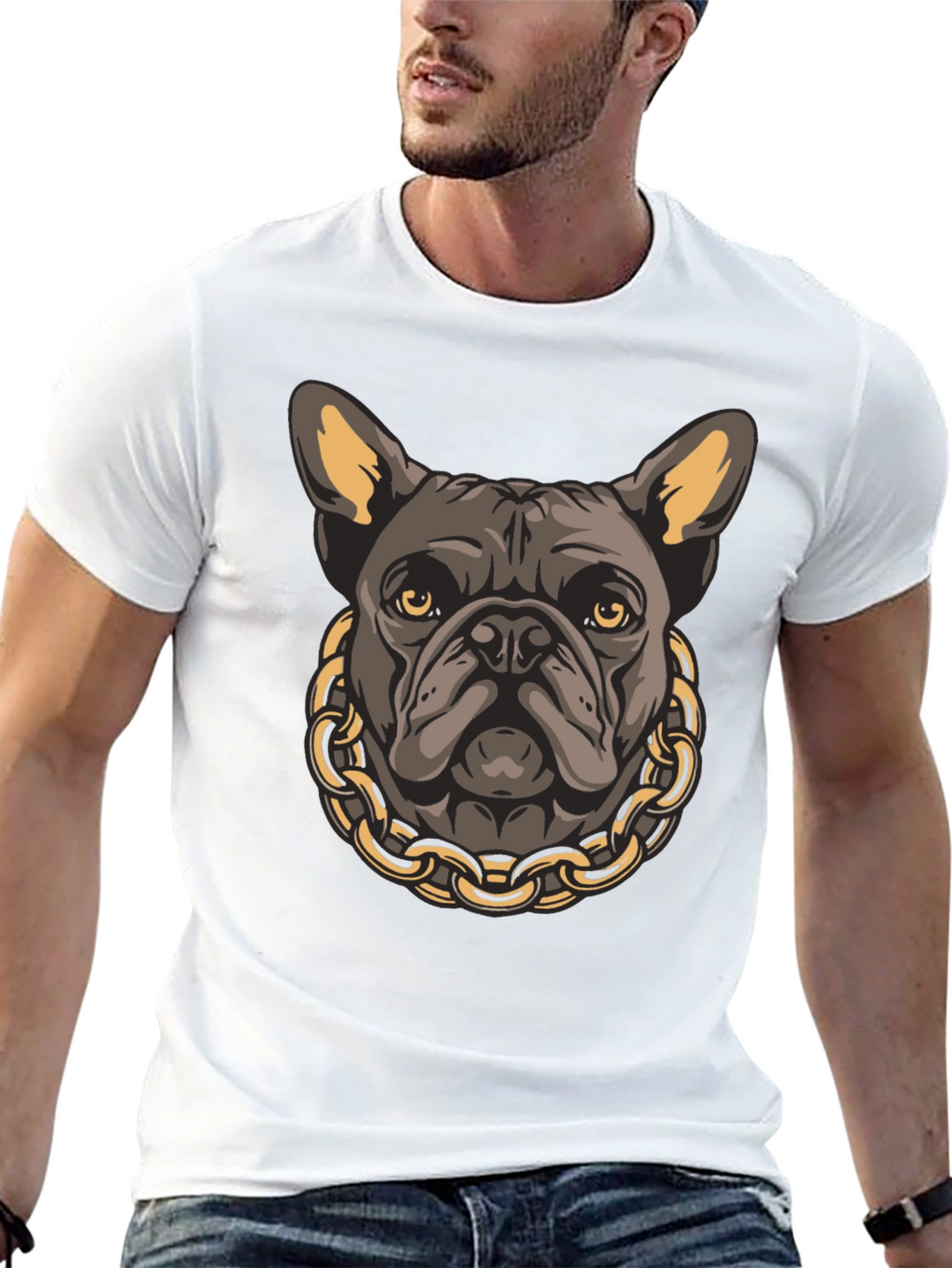 Bulldog Chain Graphic T-Shirt
