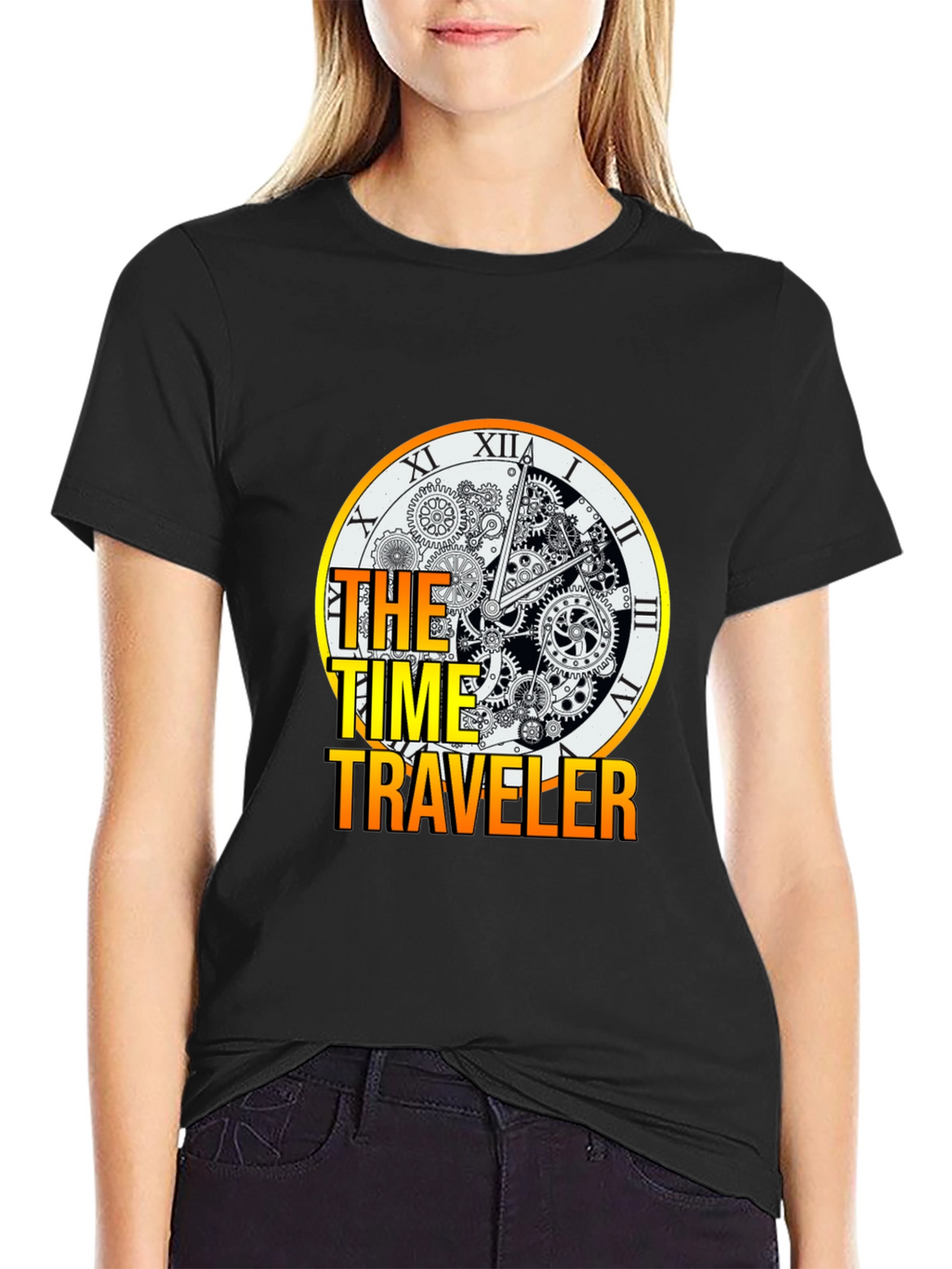 Time Traveler Graphic Tee - Steampunk Clock Design