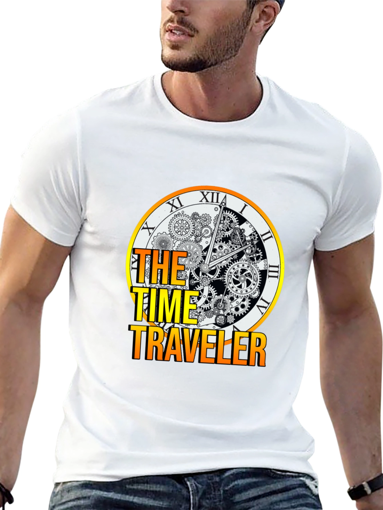 Time Traveler Graphic Tee - Steampunk Clock Design