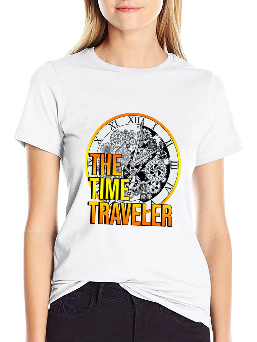 Time Traveler Graphic Tee - Steampunk Clock Design