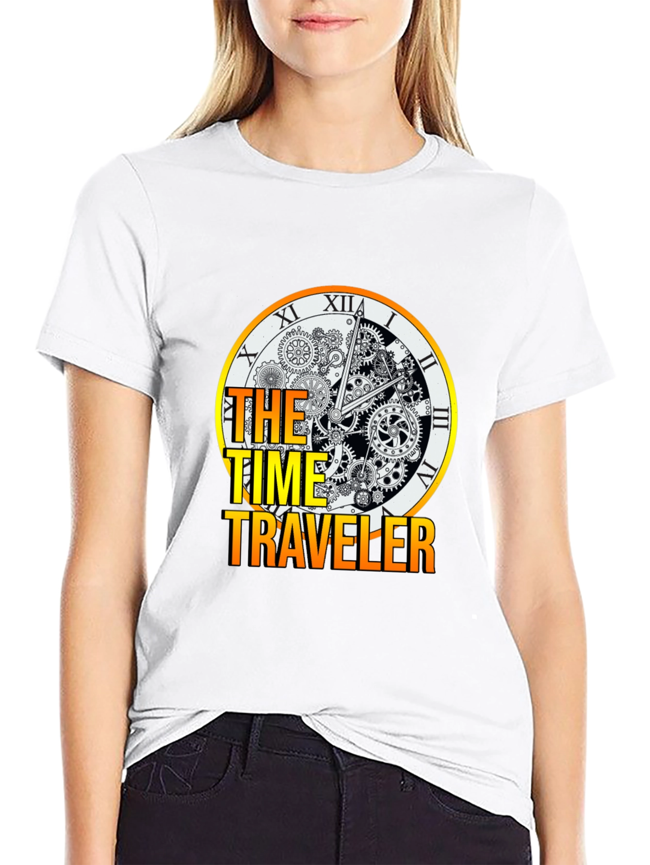Time Traveler Graphic Tee - Steampunk Clock Design