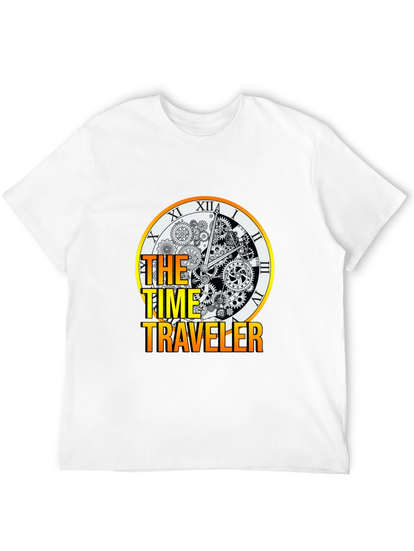 Time Traveler Graphic Tee - Steampunk Clock Design