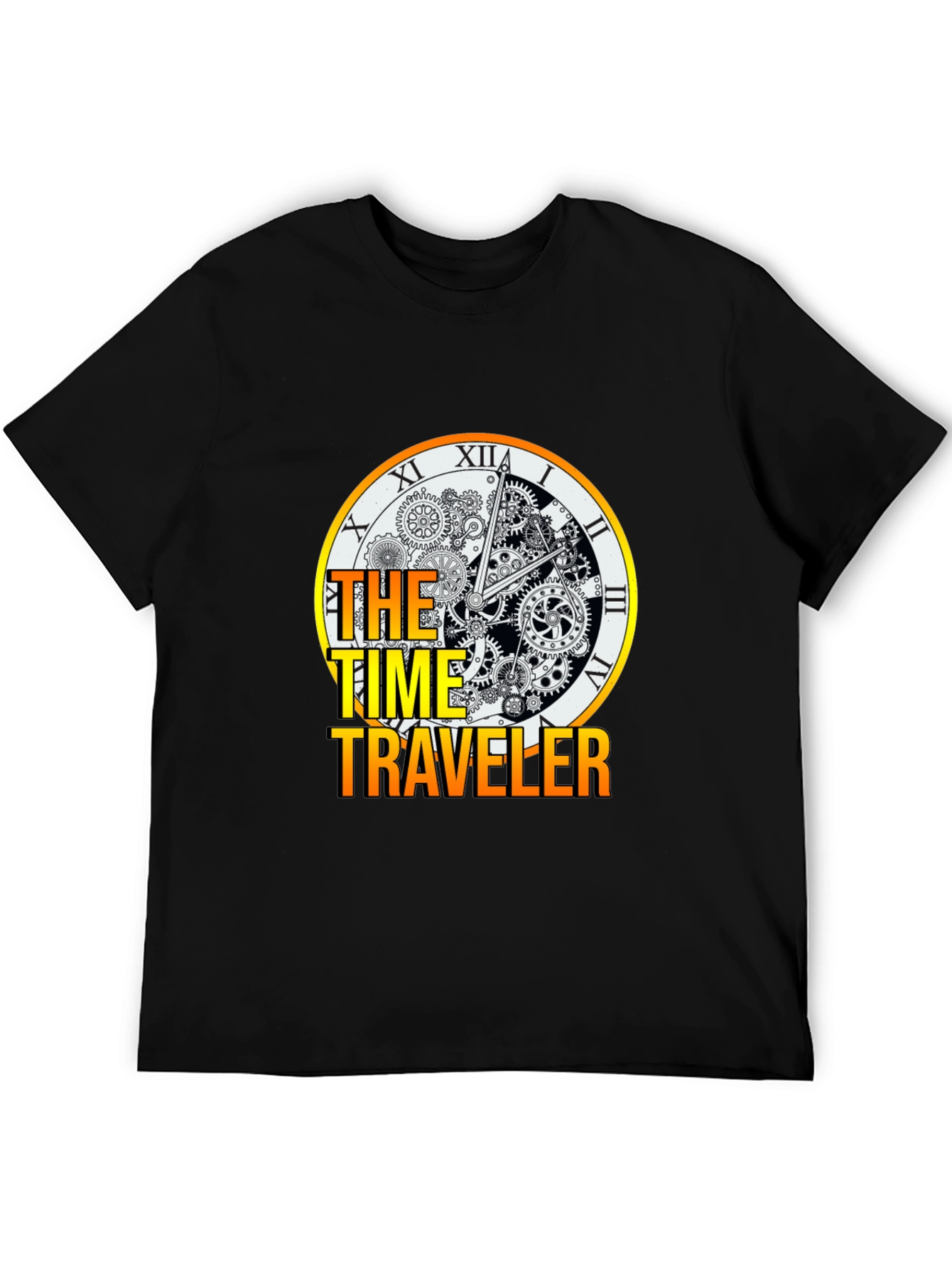 Time Traveler Graphic Tee - Steampunk Clock Design