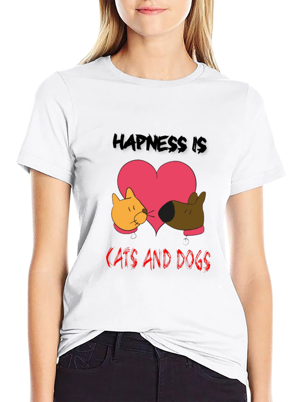 Happiness is Cats and Dogs Graphic Tee