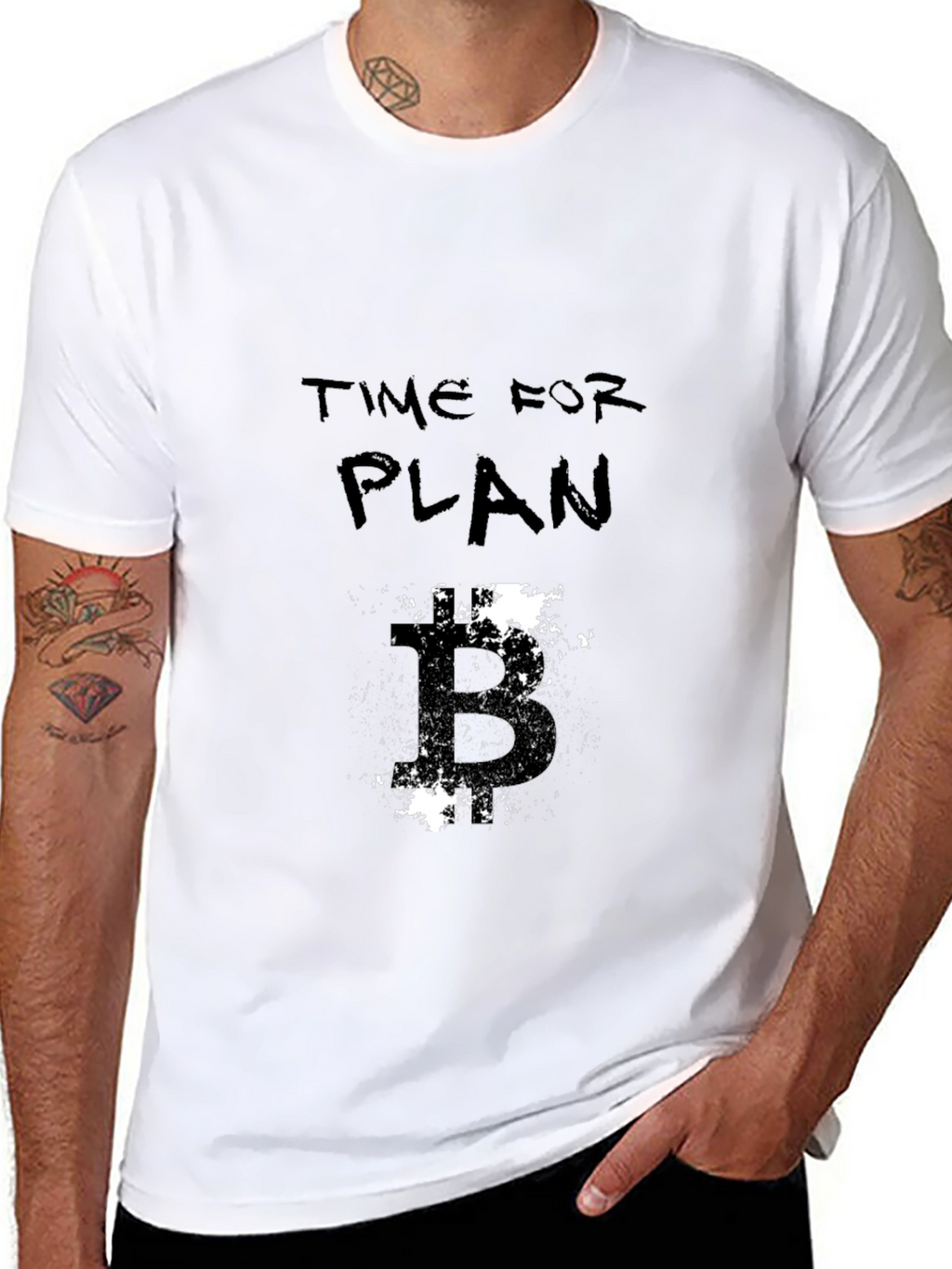 Time For Plan Black Graphic Tee