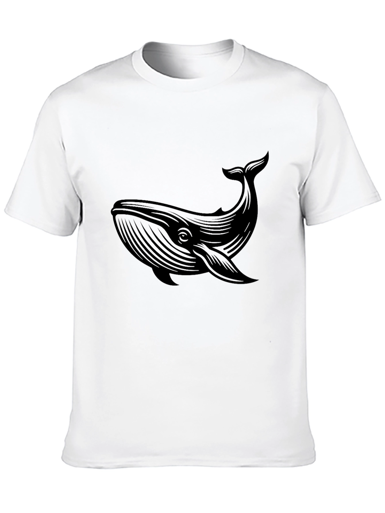 Mens Black Whale Graphic T-Shirt