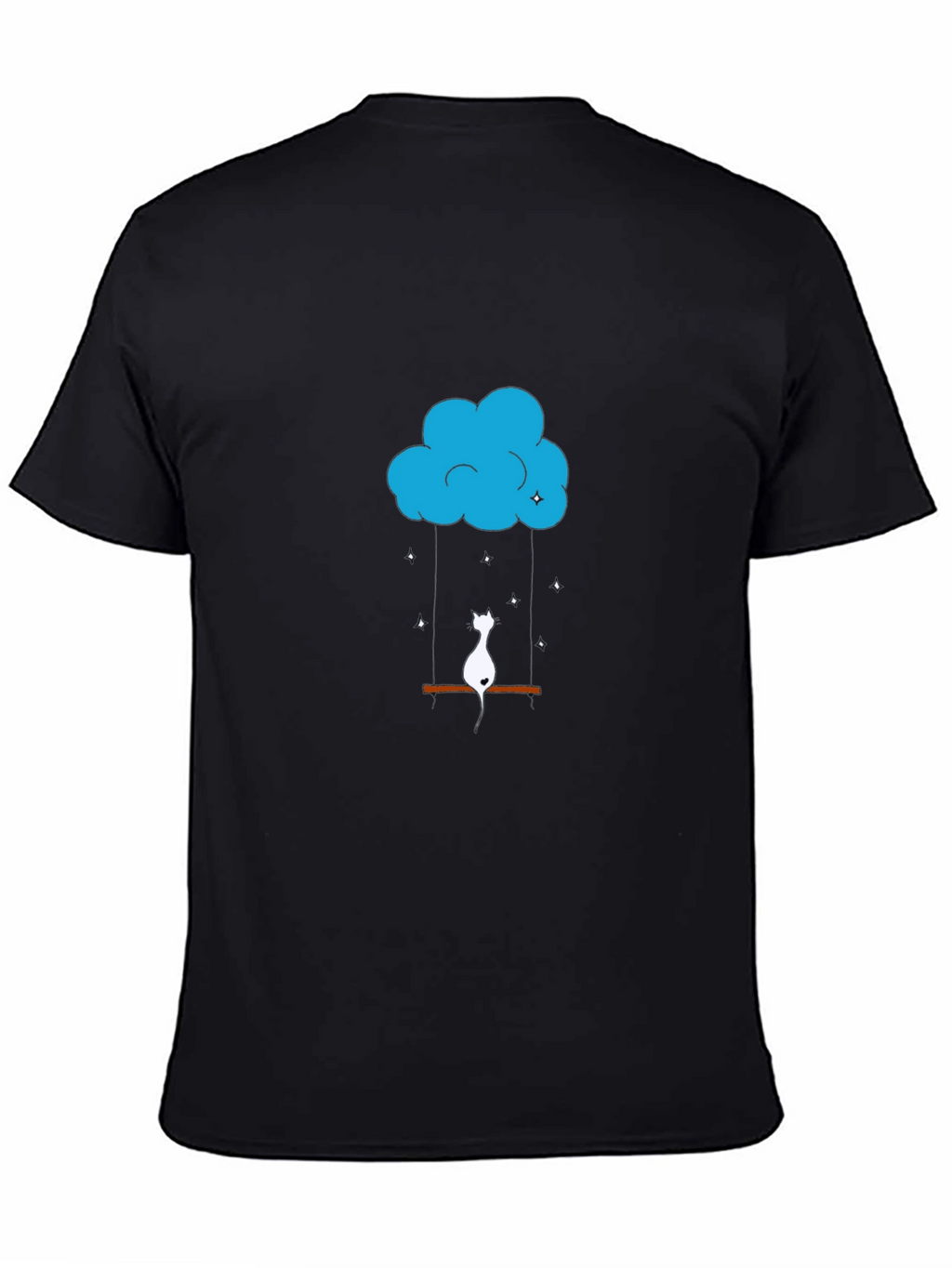 Cloud Cat Swing Black T-Shirt