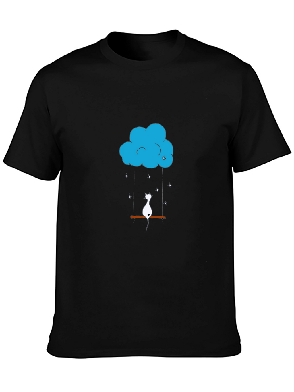 Cloud Cat Swing Black T-Shirt