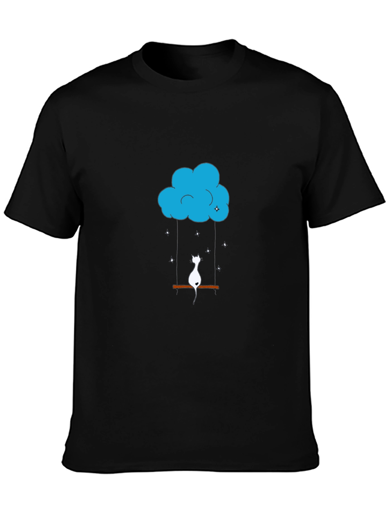Cloud Cat Swing Black T-Shirt