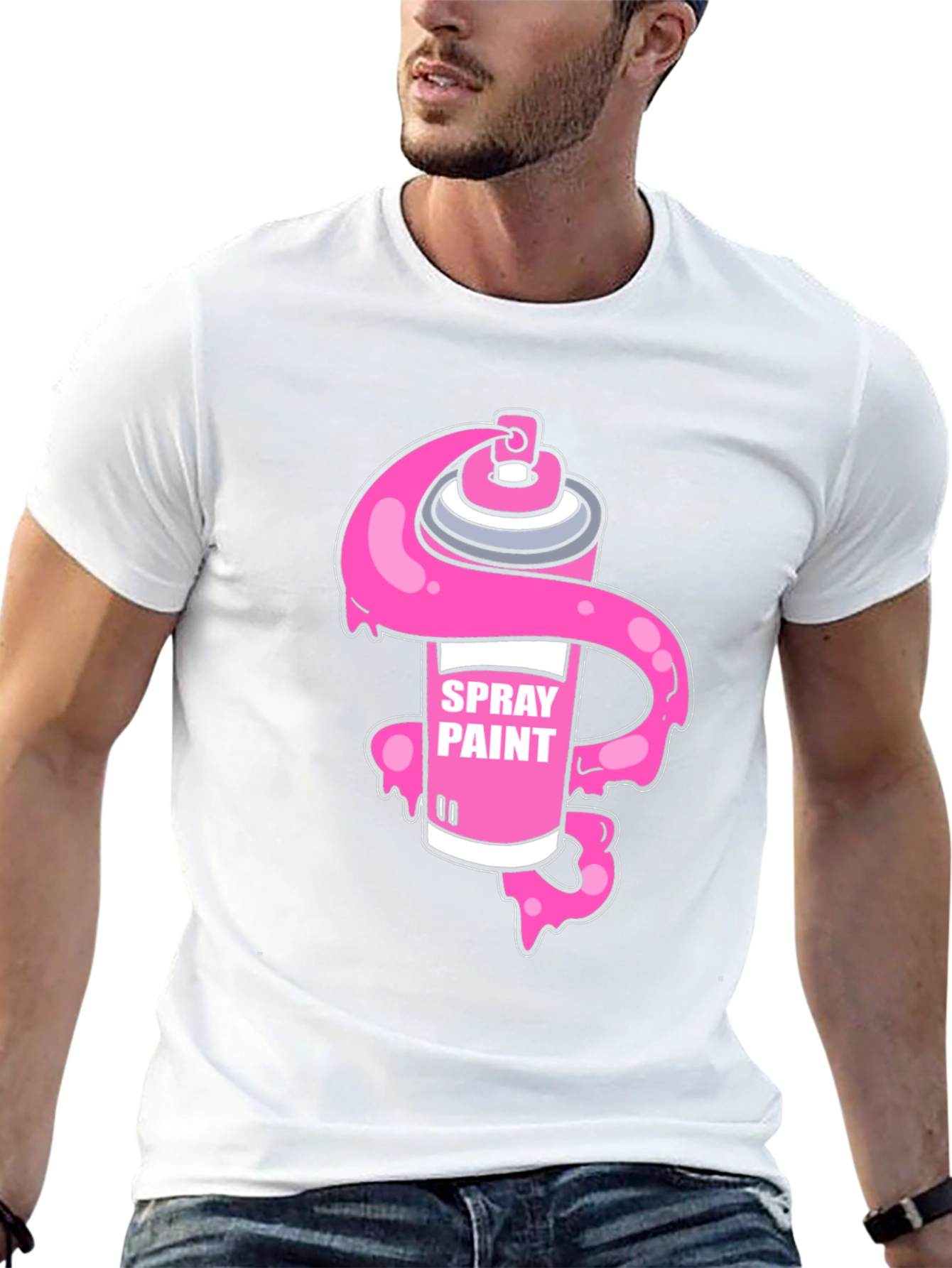 Spray Paint Graphic Black T-Shirt