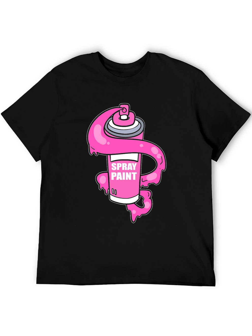 Spray Paint Graphic Black T-Shirt