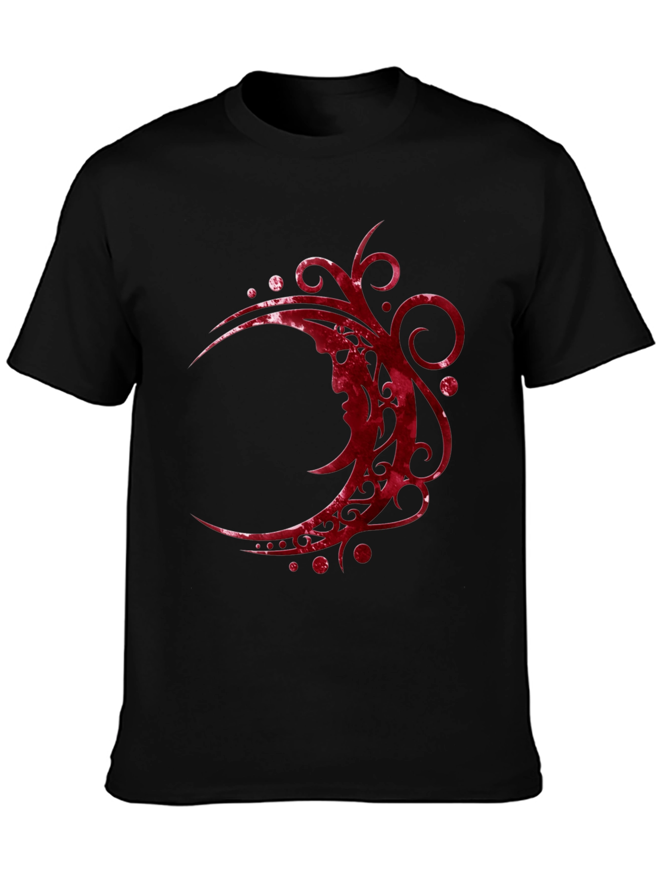 Tribal Moon Graphic Tee - Stylish Mens Black T-Shirt