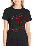 Tribal Moon Graphic Tee - Stylish Mens Black T-Shirt