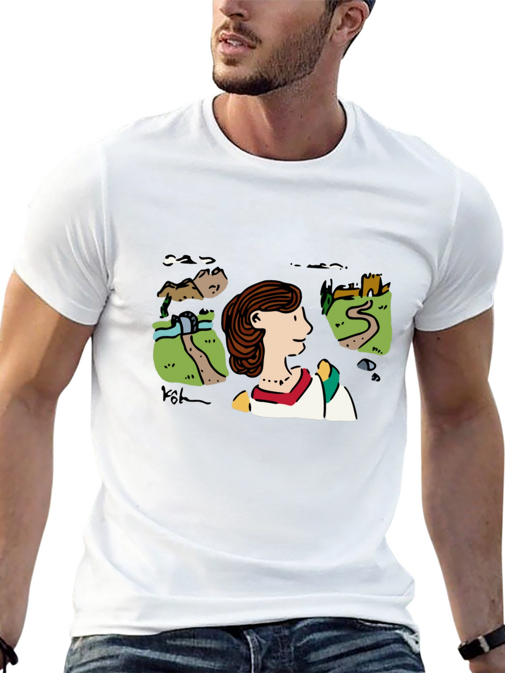 Scenic Illustration Black T-Shirt
