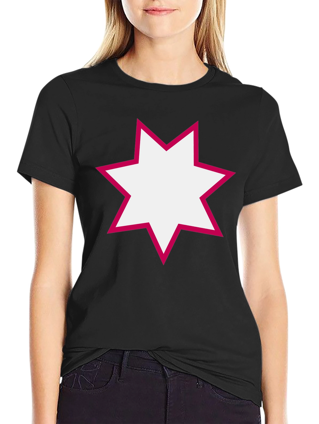 Modern Star Graphic Black T-Shirt