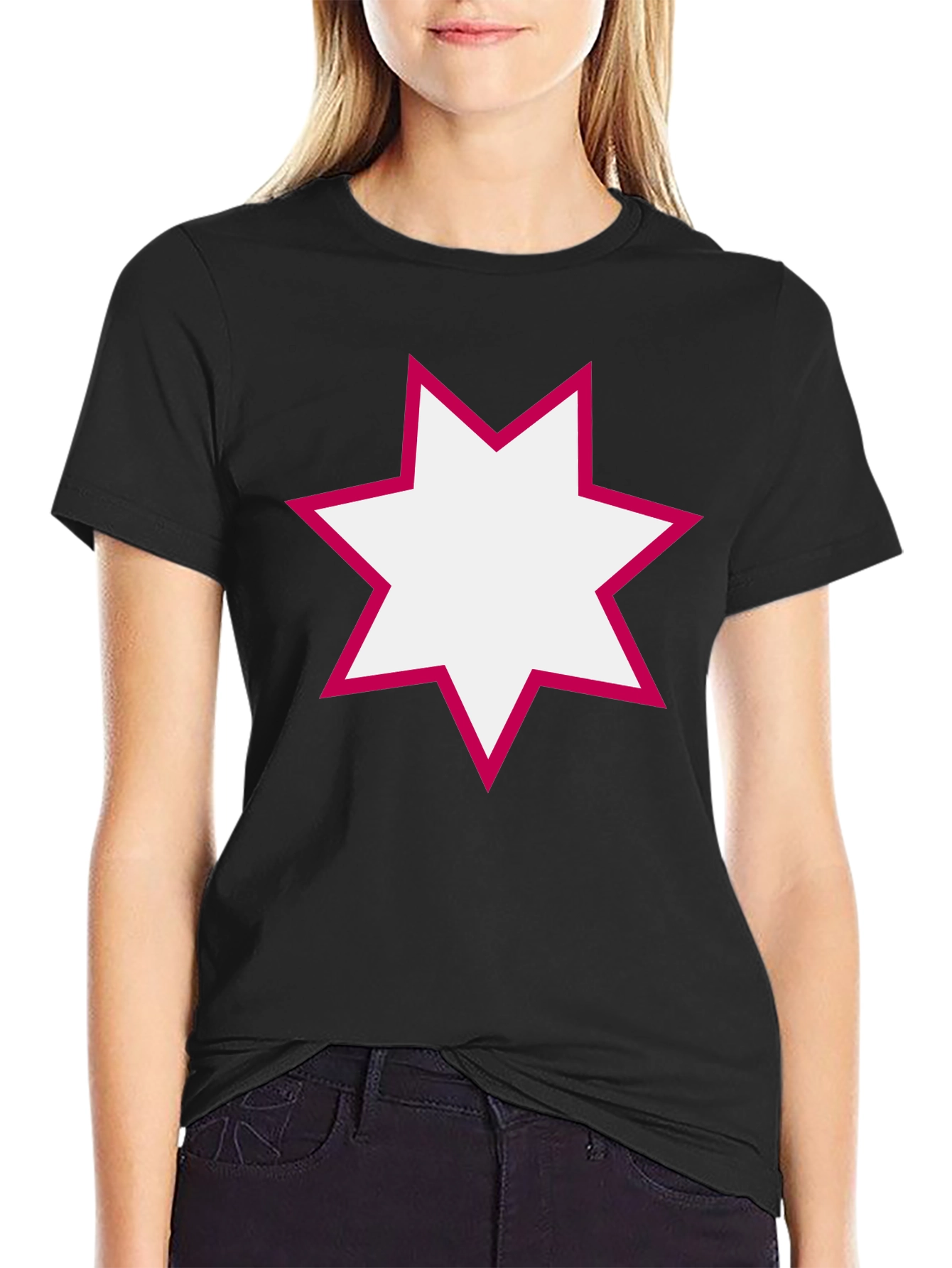Modern Star Graphic Black T-Shirt