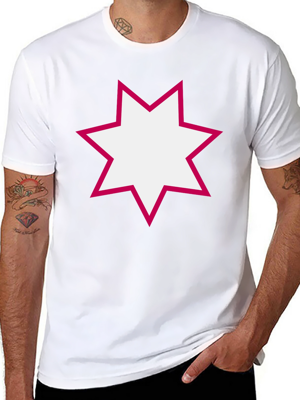 Modern Star Graphic Black T-Shirt