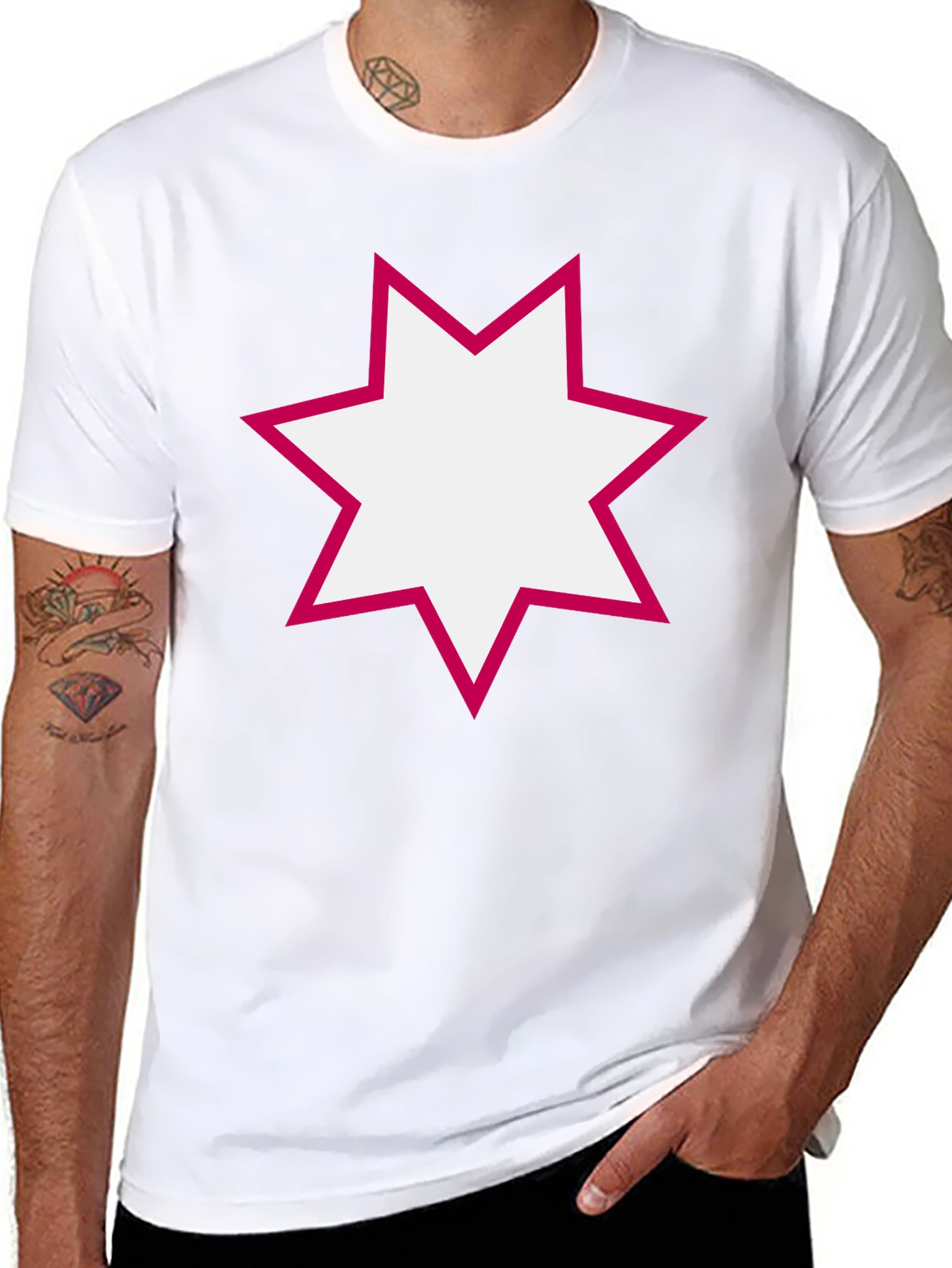 Modern Star Graphic Black T-Shirt
