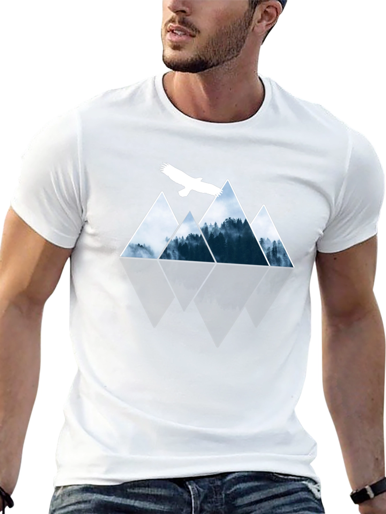 Mountain Eagle Graphic T-Shirt - Nature Inspired Tee