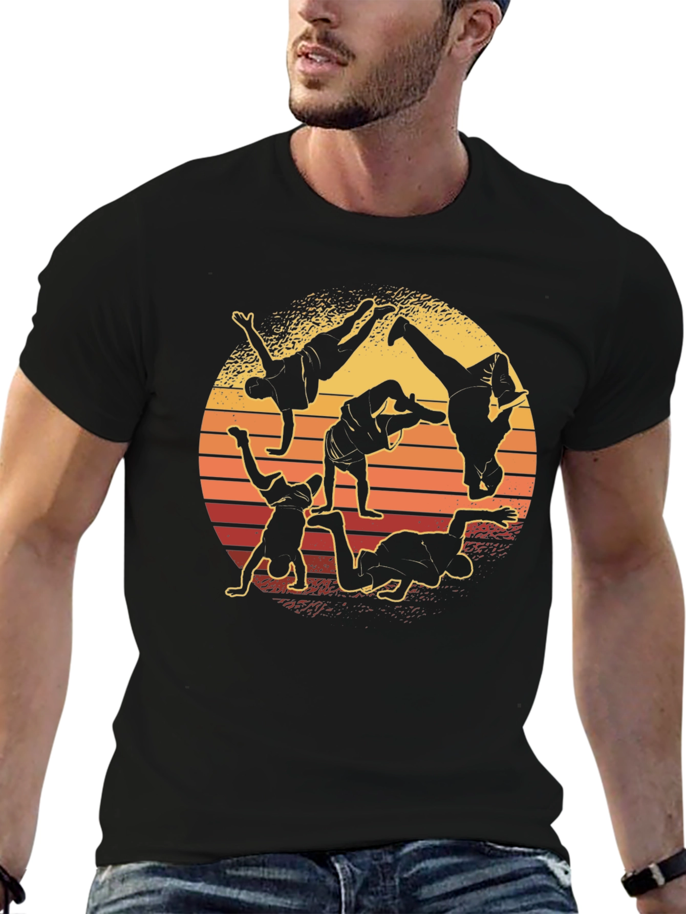 Breakdance Silhouette Graphic Tee - Retro Style