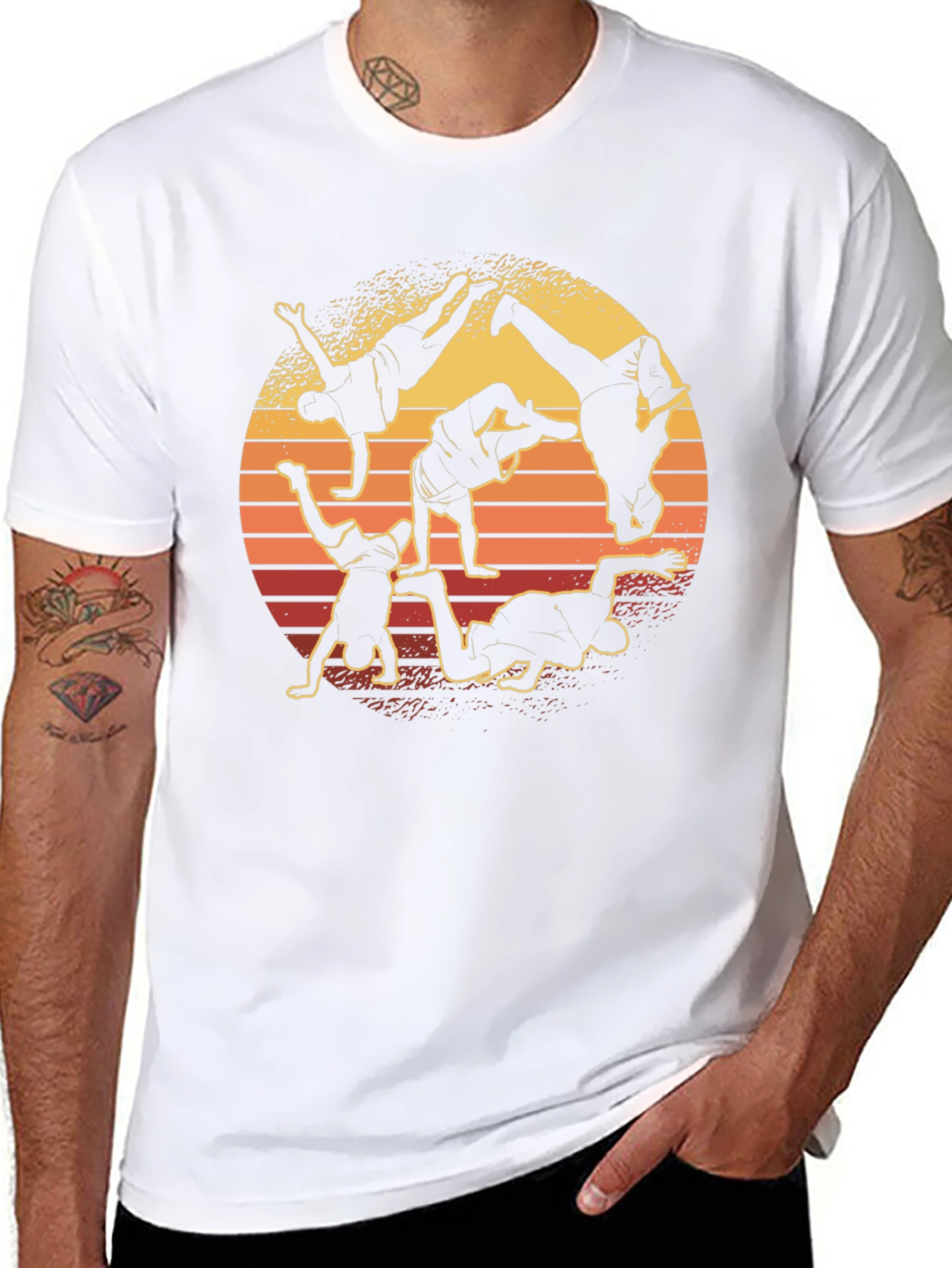 Breakdance Silhouette Graphic Tee - Retro Style