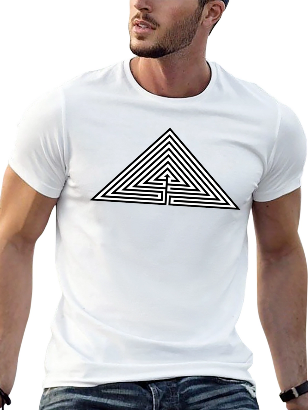 Triangle Maze T-Shirt - Geometric Graphic Tee