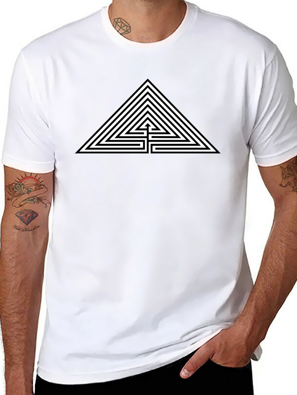 Triangle Maze T-Shirt - Geometric Graphic Tee