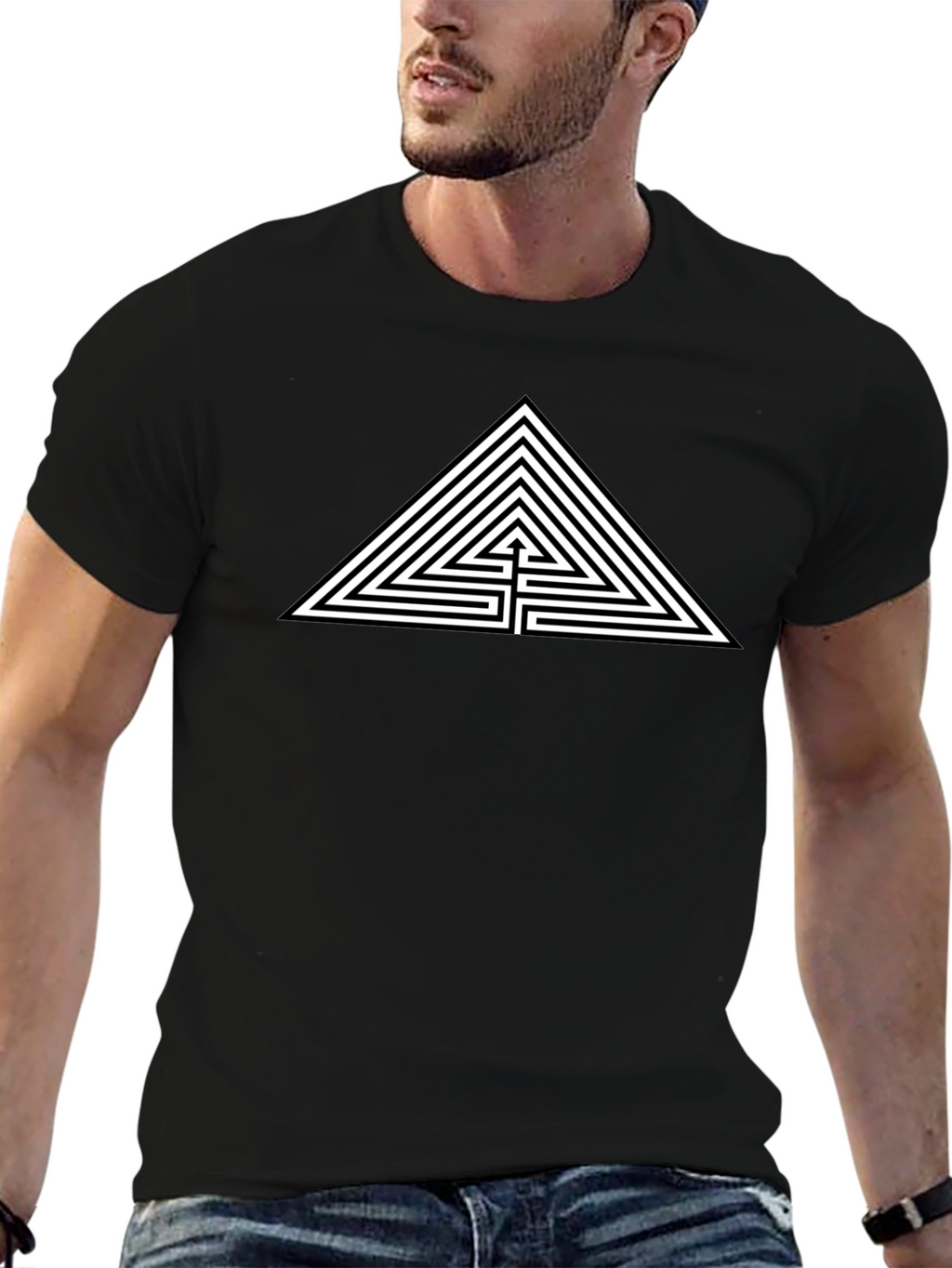 Triangle Maze T-Shirt - Geometric Graphic Tee