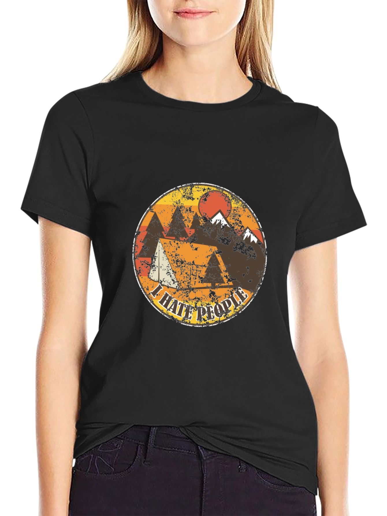 I Hate People Camping T-Shirt - Mountain Design