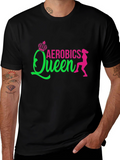 Aerobics Queen Black T-Shirt