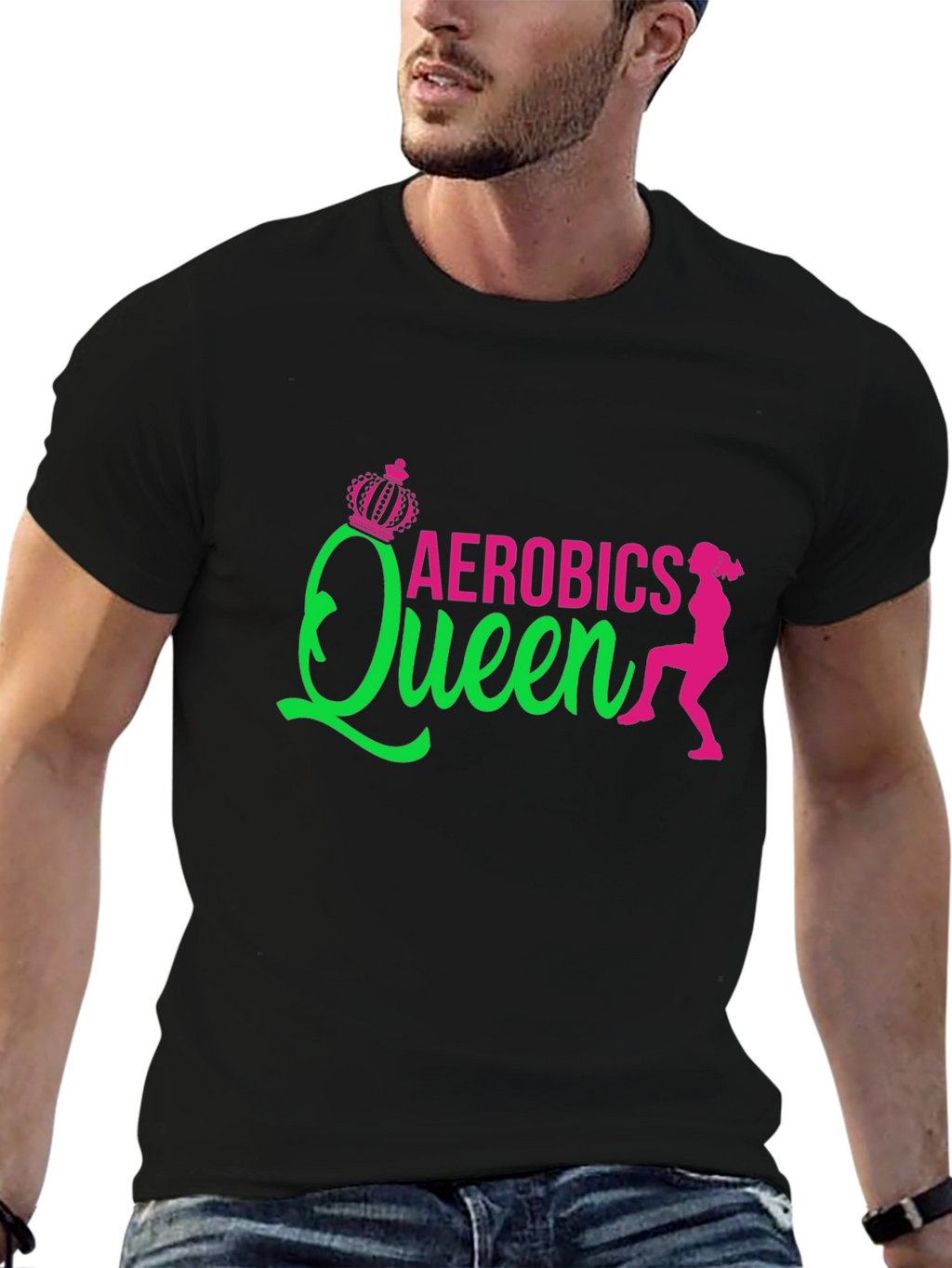 Aerobics Queen Black T-Shirt