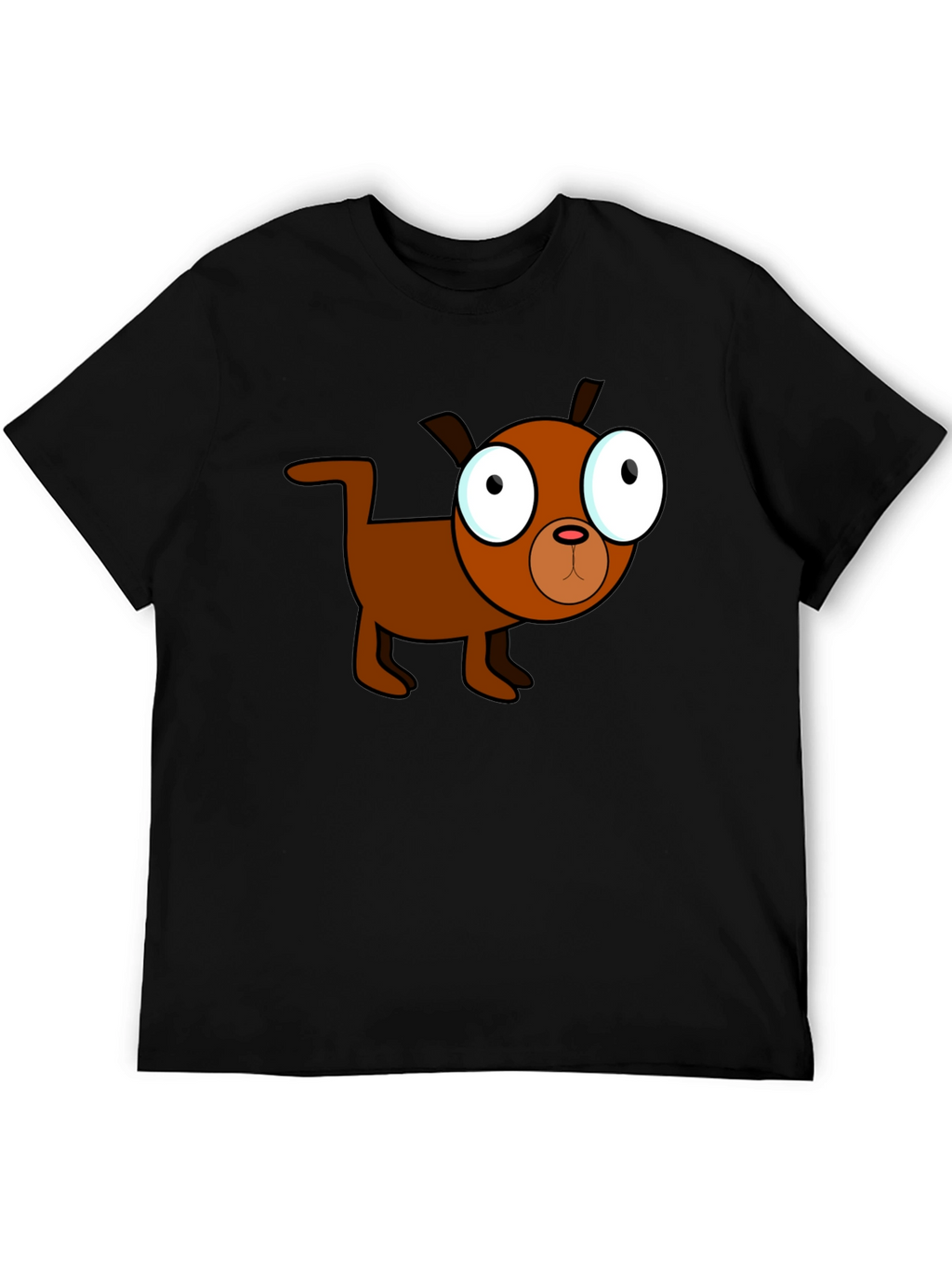 Cartoon Dog Black T-Shirt - Unique Design