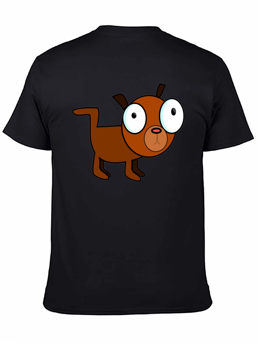 Cartoon Dog Black T-Shirt - Unique Design