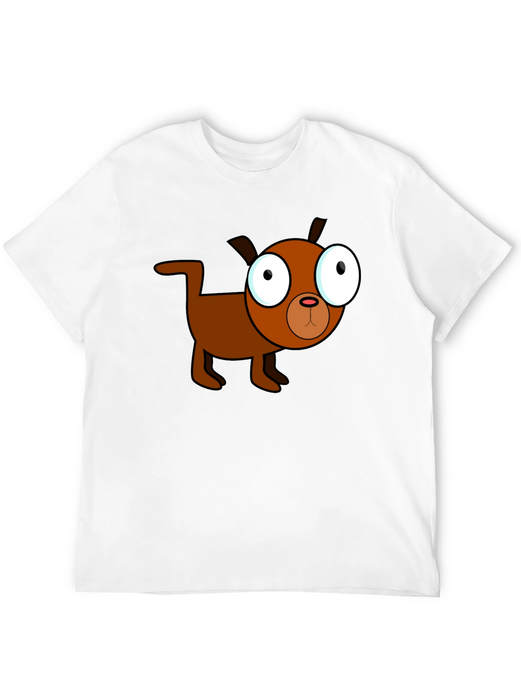 Cartoon Dog Black T-Shirt - Unique Design