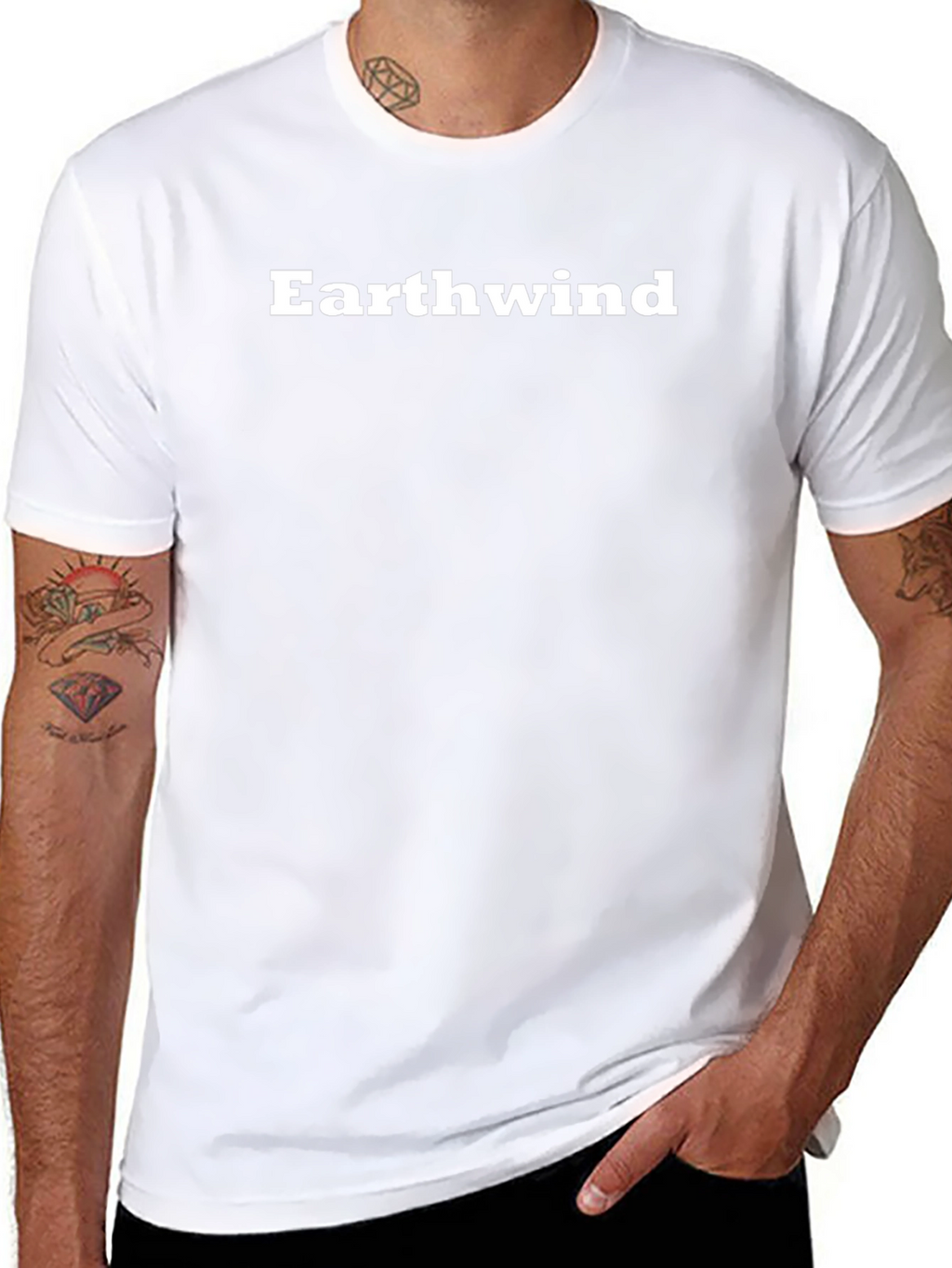 Earthwind Graphic Tee - Black Crew Neck Cotton T-Shirt