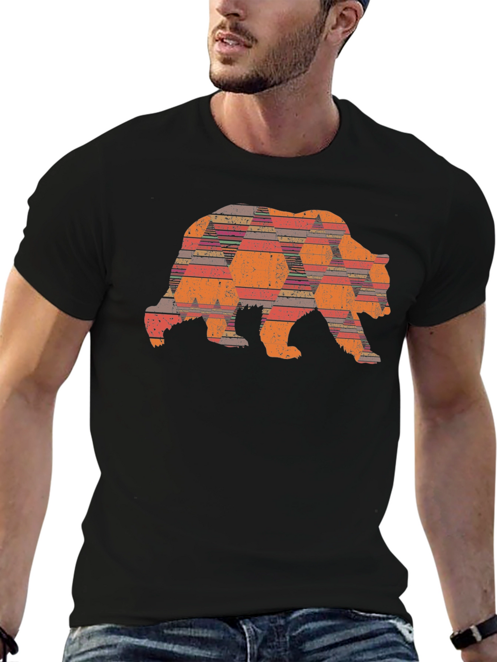 Geometric Bear Graphic Tee