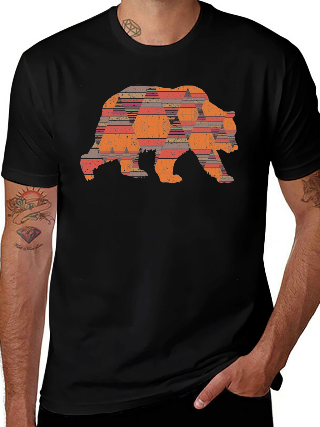 Geometric Bear Graphic Tee