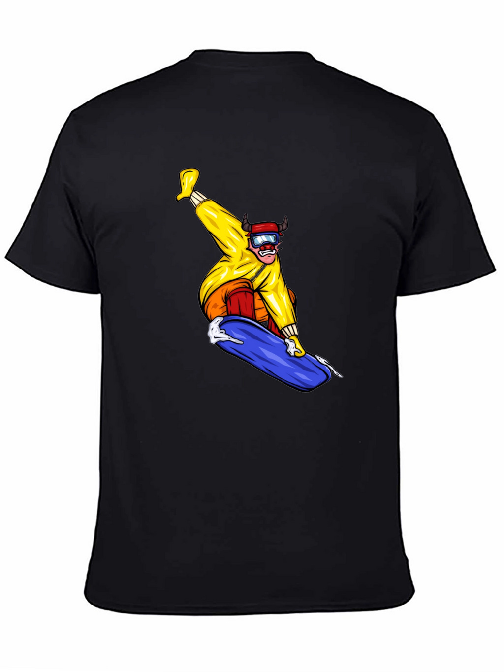 Snowboarder Graphic Tee - Black Casual T-Shirt